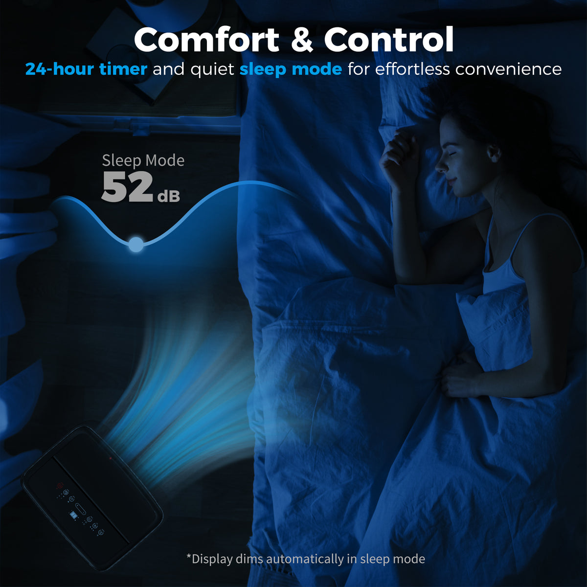 12000 BTU 5-in-1 Portable Air Conditioner with WiFi - Black-Air Conditioner-DECOROLALA