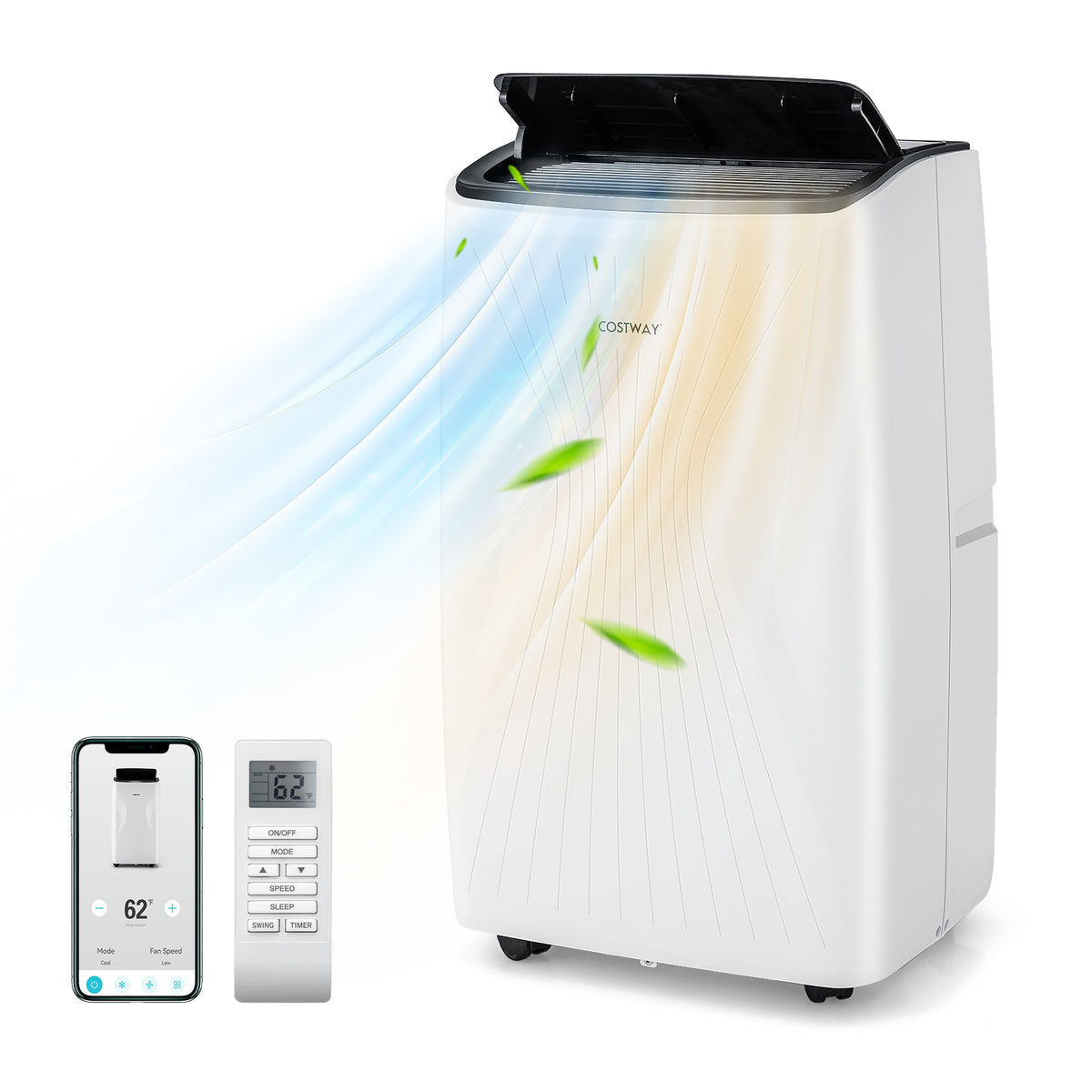 12000 BTU Portable Air Conditioner with Heat and Smart WiFi-Portable Air Conditioners-DECOROLALA