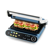 1200W Panini Press Grill with LED Display and 7 Grilling Modes-Blue-Kitchen Appliances-DECOROLALA