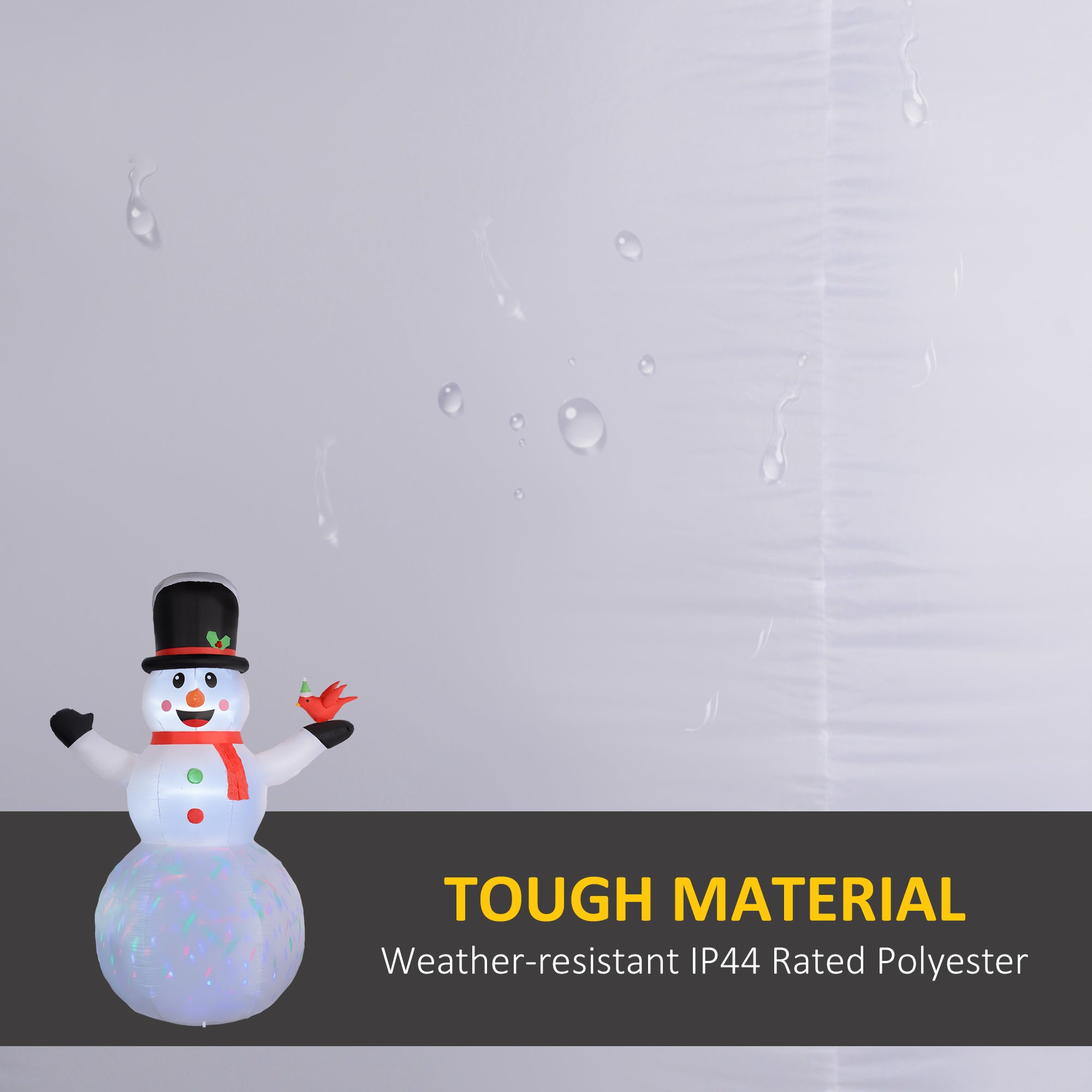 12FT Christmas Inflatable Decorations, Xmas Blow Up Snowman with Rotating Colorful LED Light for Indoor, Outdoor-Home Furnishings > Holiday & Seasonal > Christmas Decorations > Christmas Inflatables-DECOROLALA