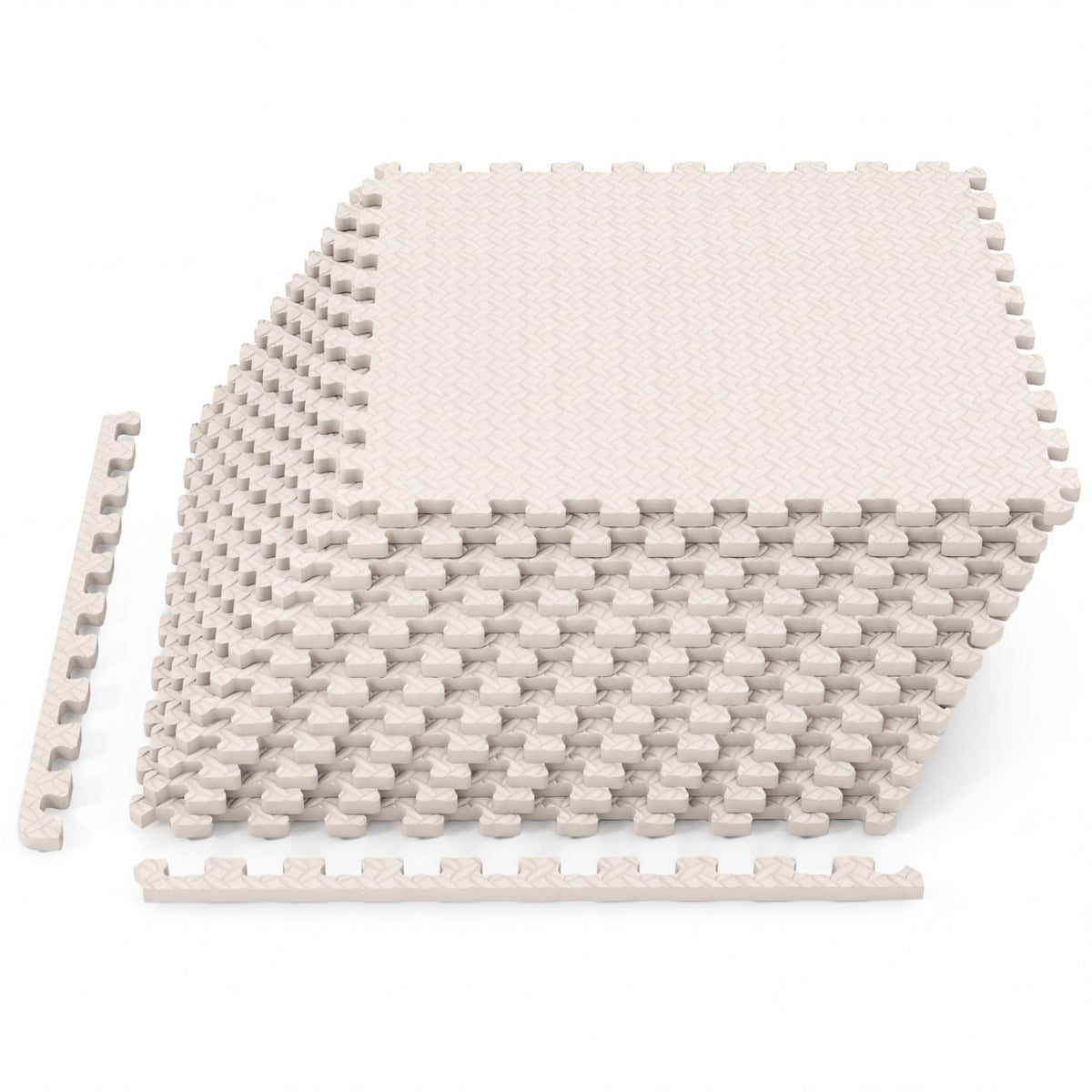 12Tiles 1/2" Puzzle Exercise Floor Mats-Beige-Yoga Accessories-DECOROLALA