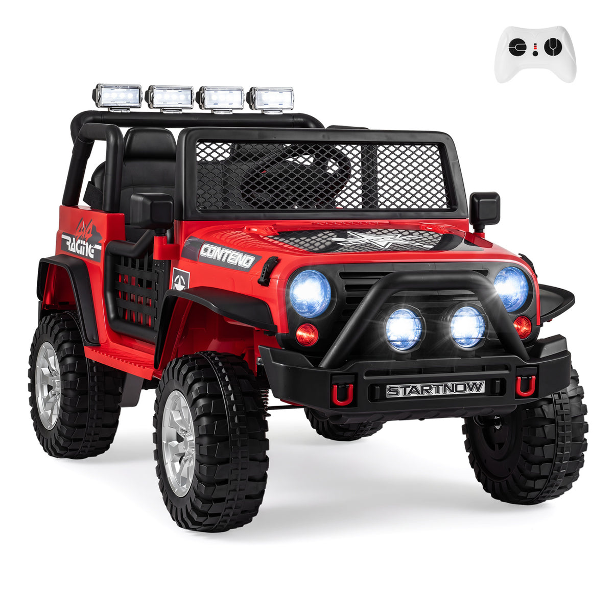 12V 2-Seater Electric Ride On Car for Kids with Remote Control - Red-Electric Riding Vehicles-DECOROLALA
