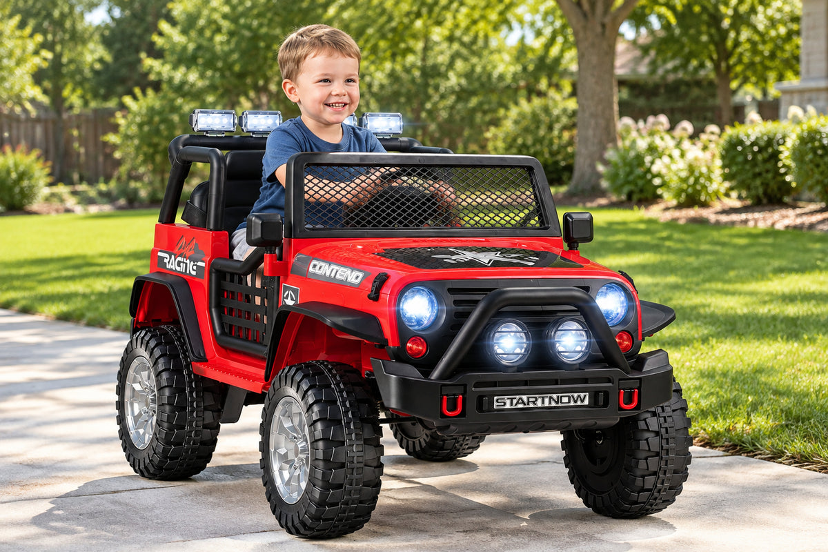 12V 2-Seater Electric Ride On Car for Kids with Remote Control - Red-Electric Riding Vehicles-DECOROLALA