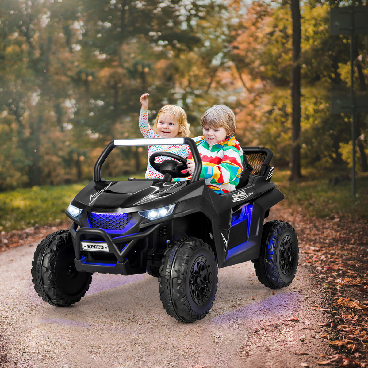 12V 2-Seater Kids Ride-On UTV with Remote Control and Music-Electric Riding Vehicles-DECOROLALA