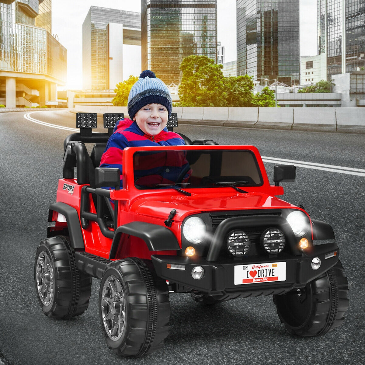 12V 2-Seater Ride-On Car Truck with Remote Control and Storage