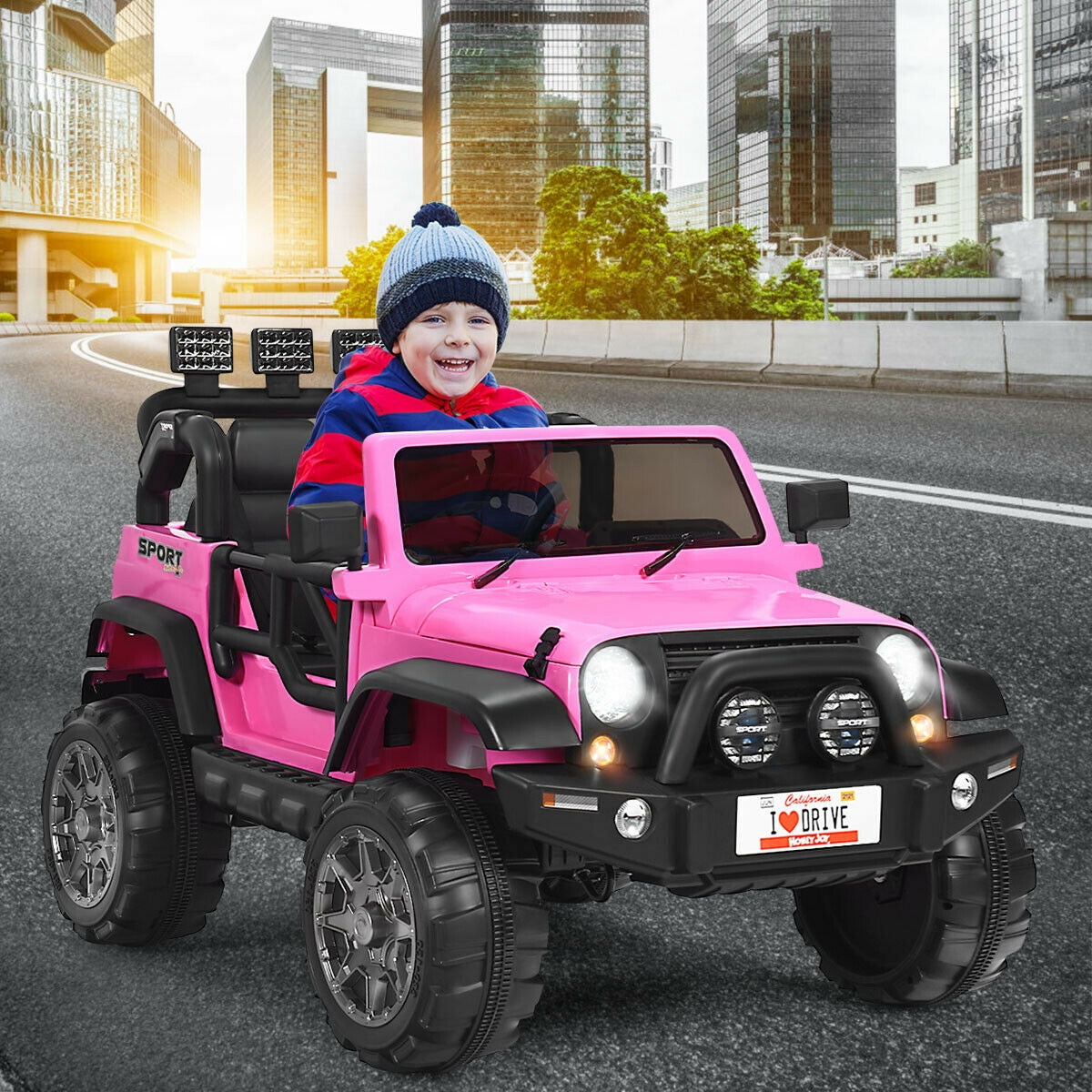12V 2-Seater Ride-On Car Truck with Remote Control and Storage