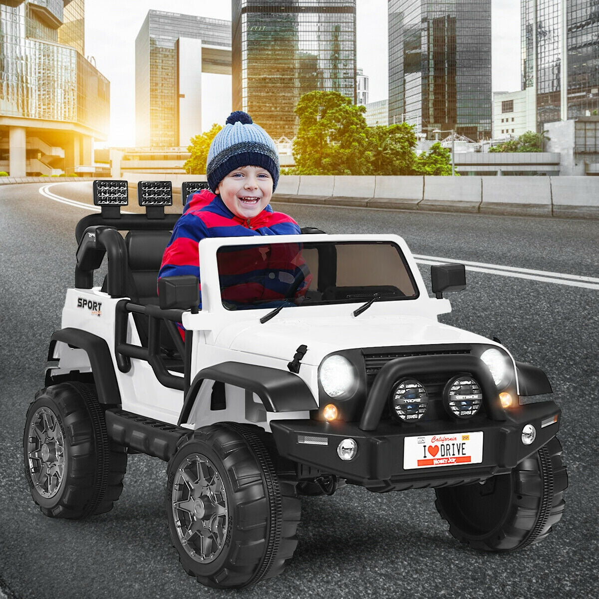 12V 2-Seater Ride-On Car Truck with Remote Control and Storage
