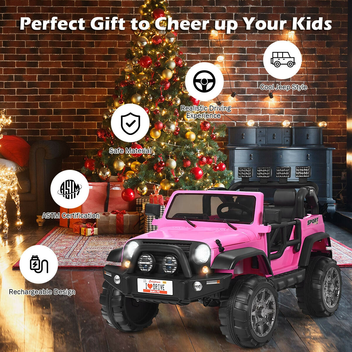 12V 2-Seater Ride-On Car Truck with Remote Control and Storage