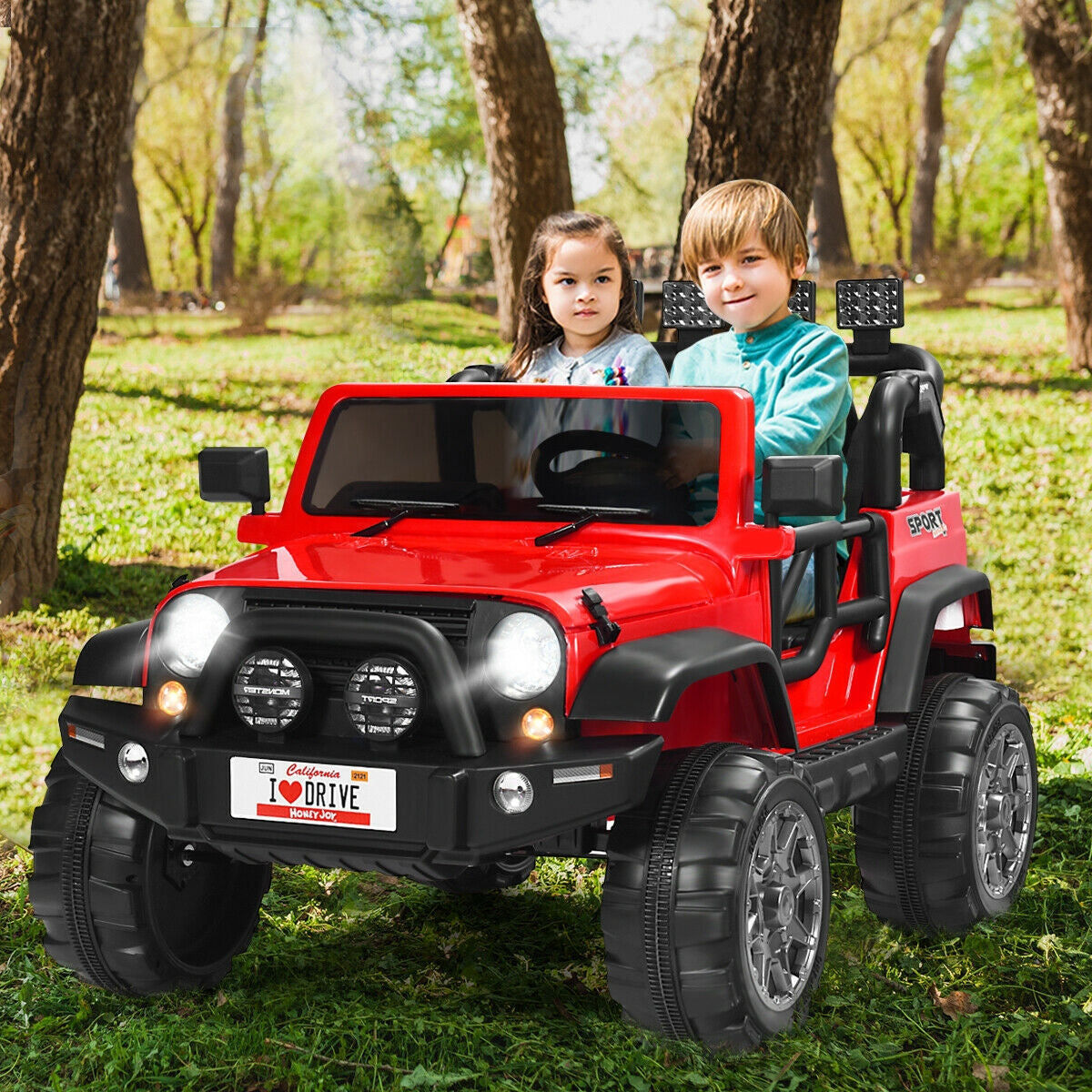 12V 2-Seater Ride-On Car Truck with Remote Control and Storage
