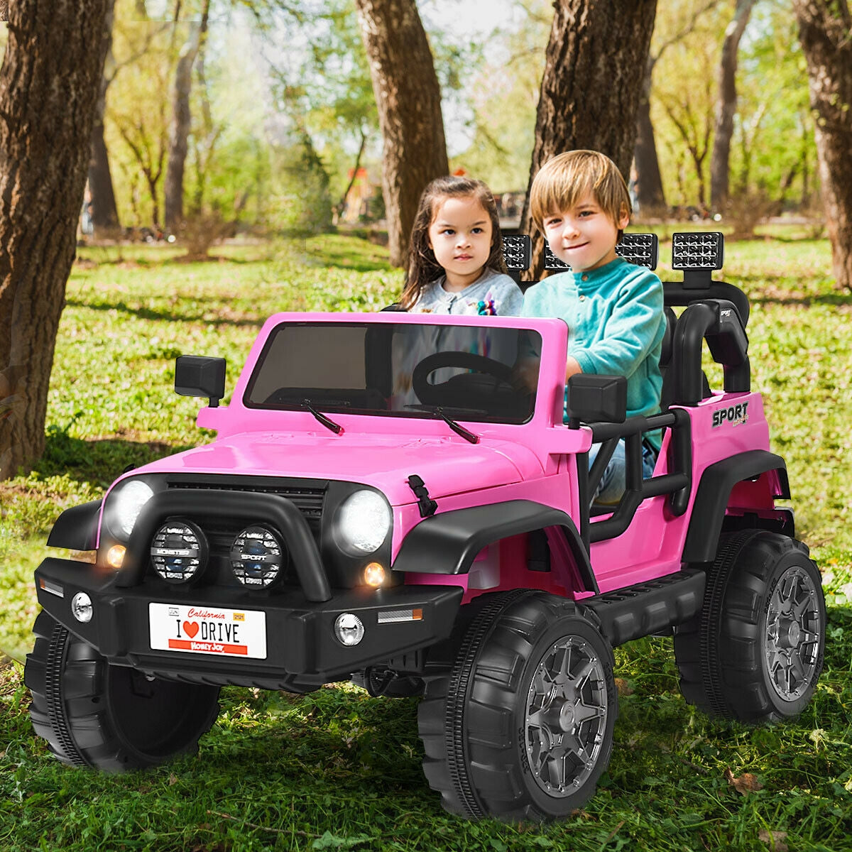 12V 2-Seater Ride-On Car Truck with Remote Control and Storage