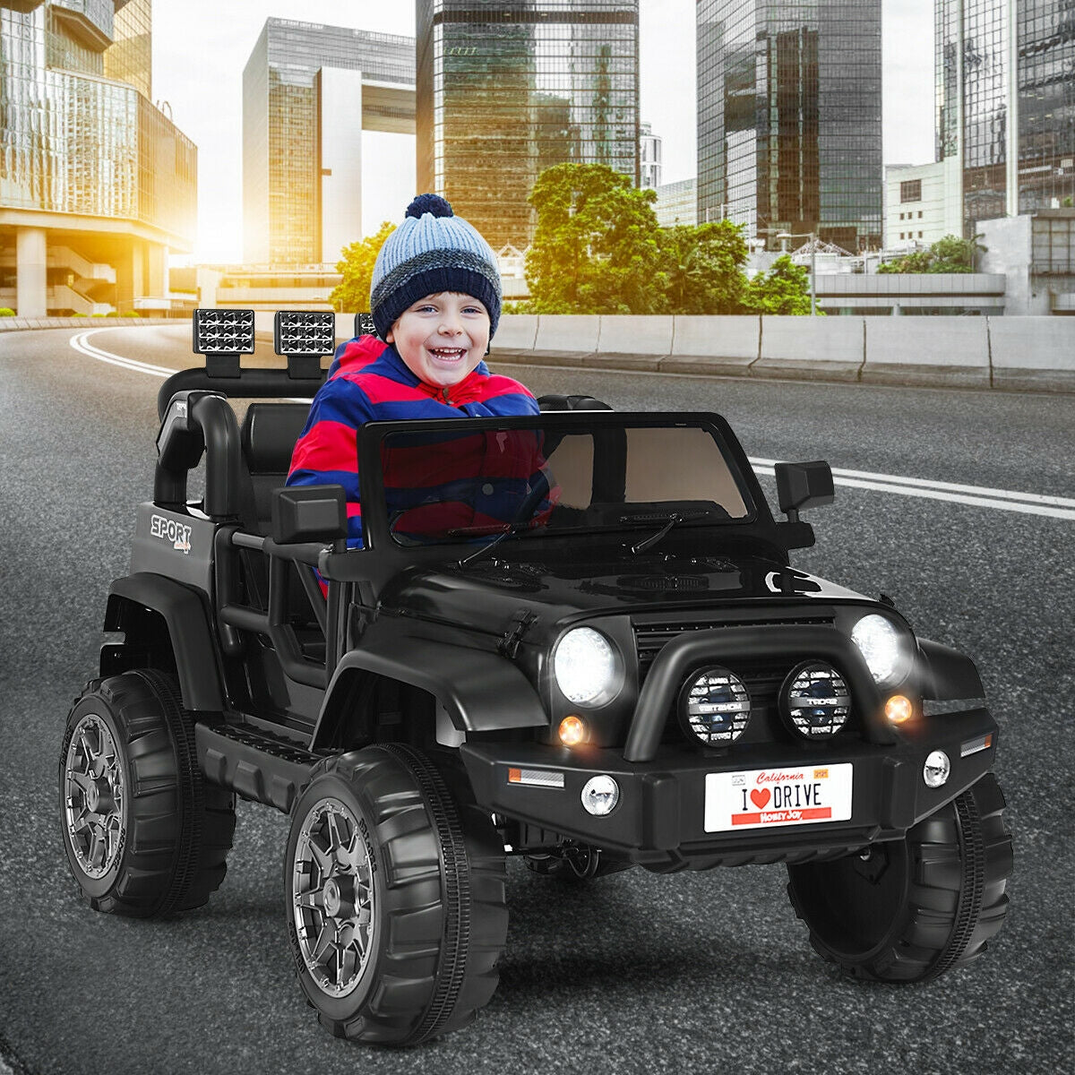 12V 2-Seater Ride-On Car Truck with Remote Control and Storage