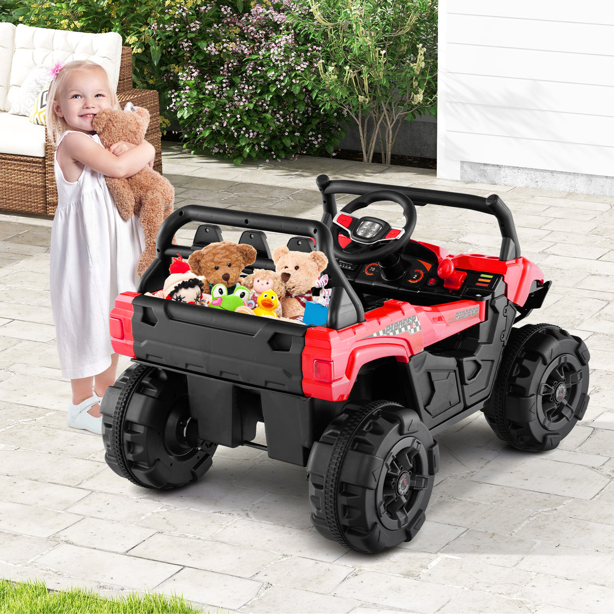12V Kids Ride-On UTV Electric Truck with Remote Control - Red