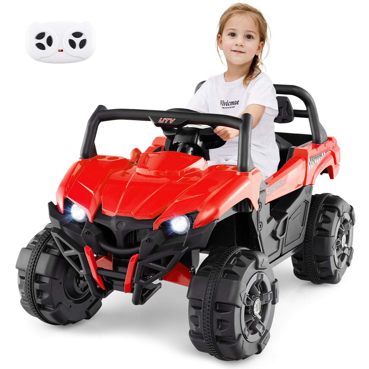 12V Kids Ride-On UTV Electric Truck with Remote Control - Red