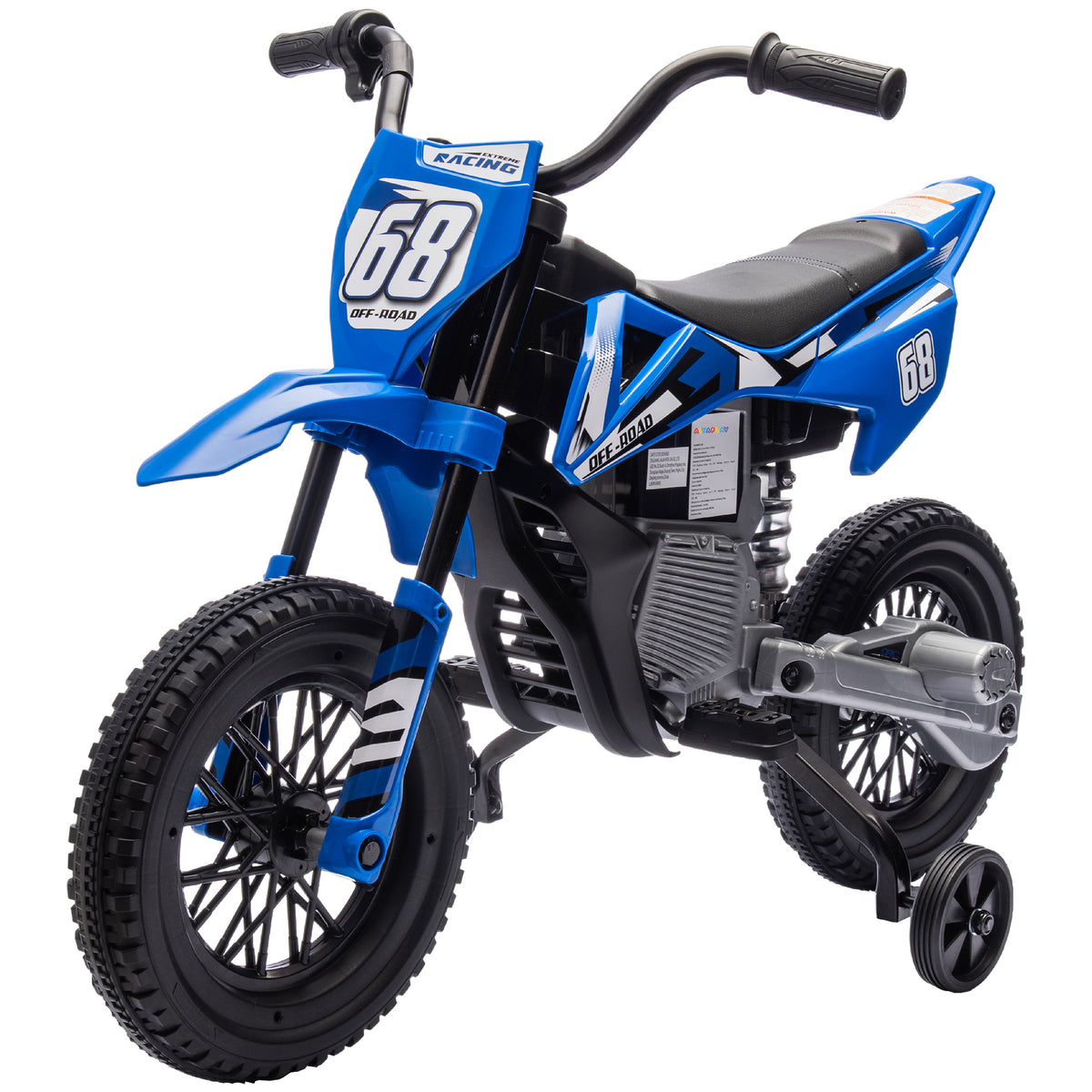 12V Kids Dirt Bike, Electric Motorcycle with Twist Grip Throttle, Training Wheels, Rear Suspension & Music-Toys & Games > Baby & Toddler Toys > Electric Ride-On Toys > Electric Motorcycles-DECOROLALA