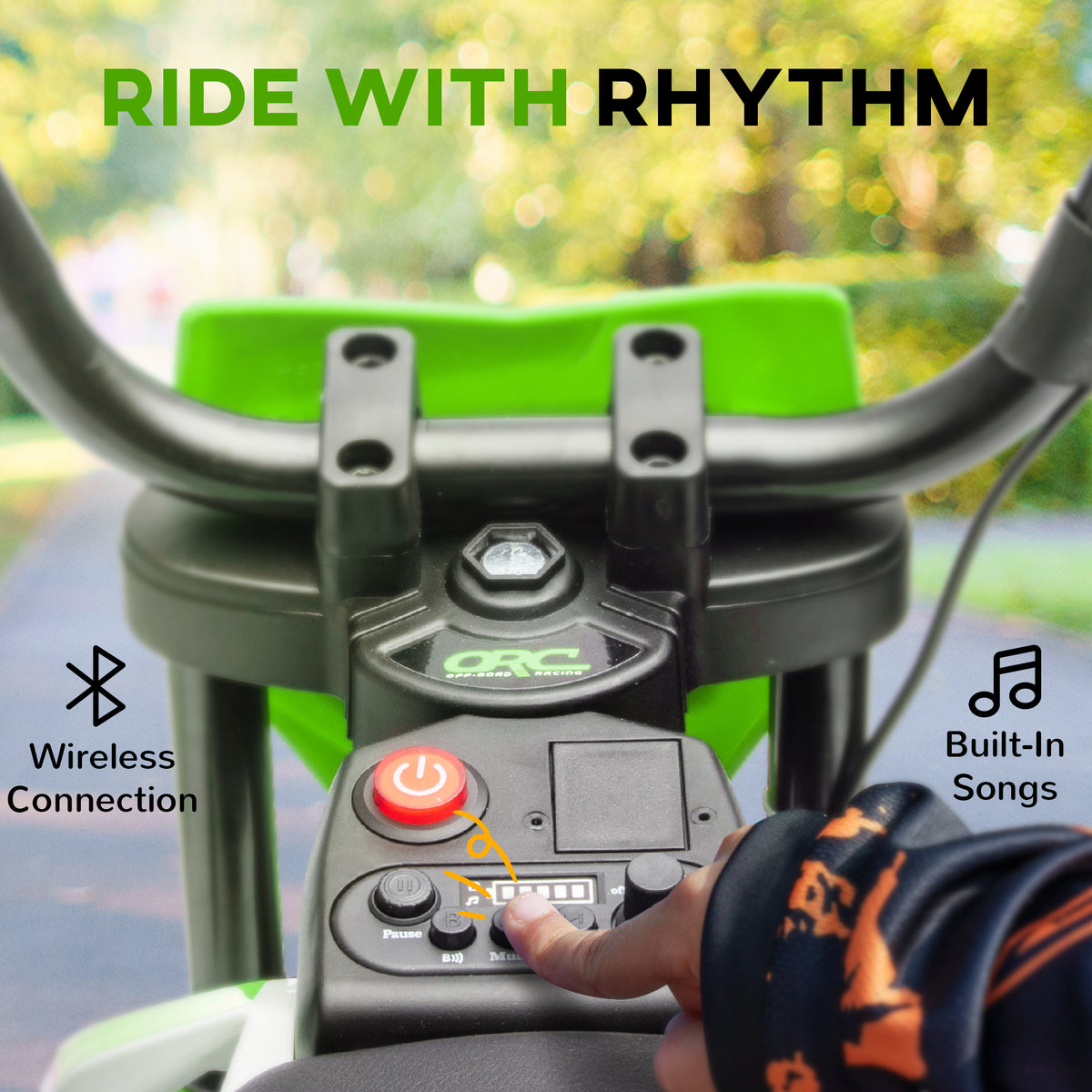 12V Kids Dirt Bike, Electric Motorcycle with Twist Grip Throttle, Training Wheels, Rear Suspension & Music-Toys & Games > Baby & Toddler Toys > Electric Ride-On Toys > Electric Motorcycles-DECOROLALA