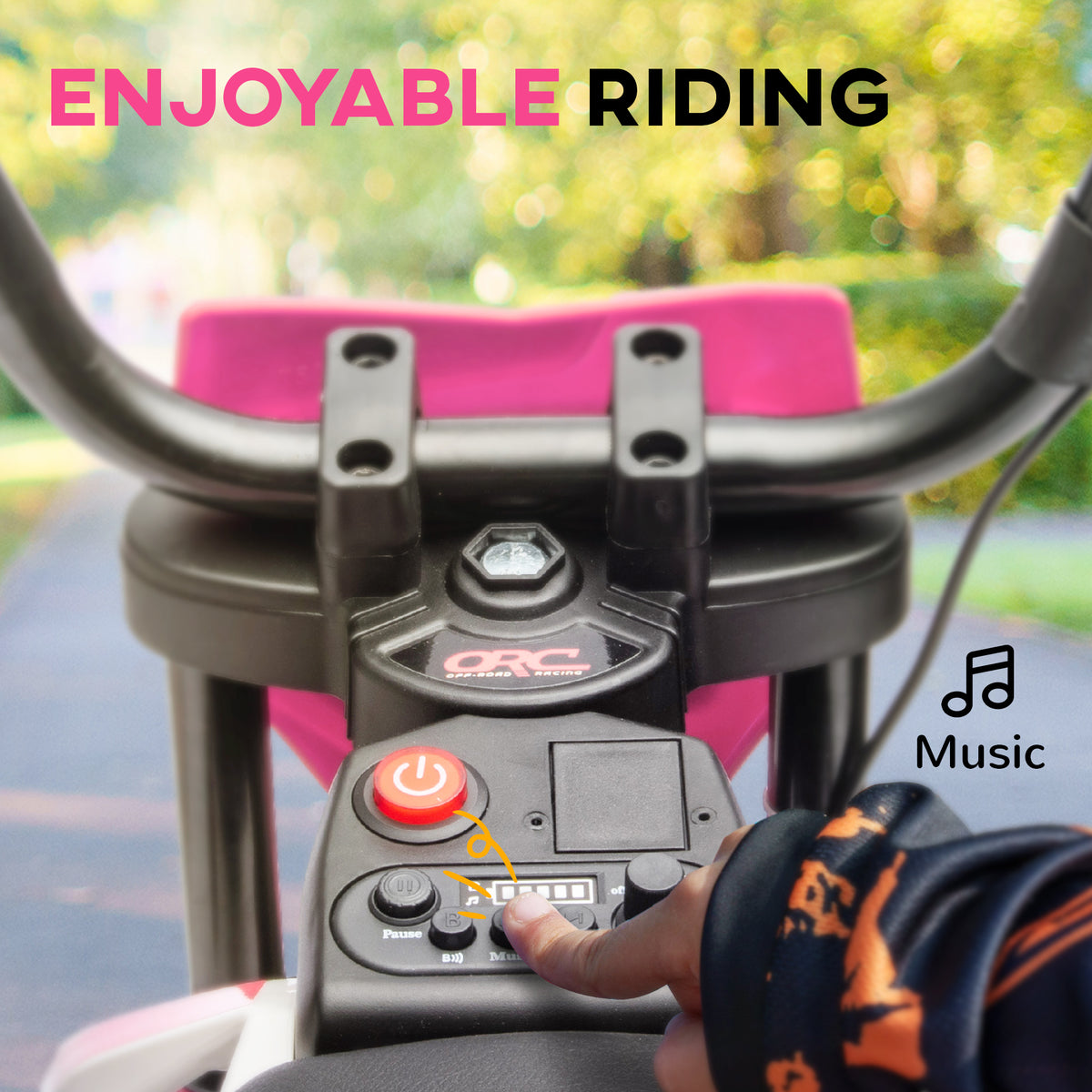 12V Kids Dirt Bike, Electric Motorcycle with Twist Grip Throttle, Training Wheels, Rear Suspension & Music-Toys & Games > Baby & Toddler Toys > Electric Ride-On Toys > Electric Motorcycles-DECOROLALA