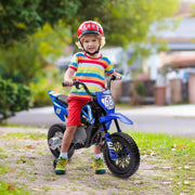 12V Kids Dirt Bike, Electric Motorcycle with Twist Grip Throttle, Training Wheels, Rear Suspension & Music-Toys & Games > Baby & Toddler Toys > Electric Ride-On Toys > Electric Motorcycles-DECOROLALA