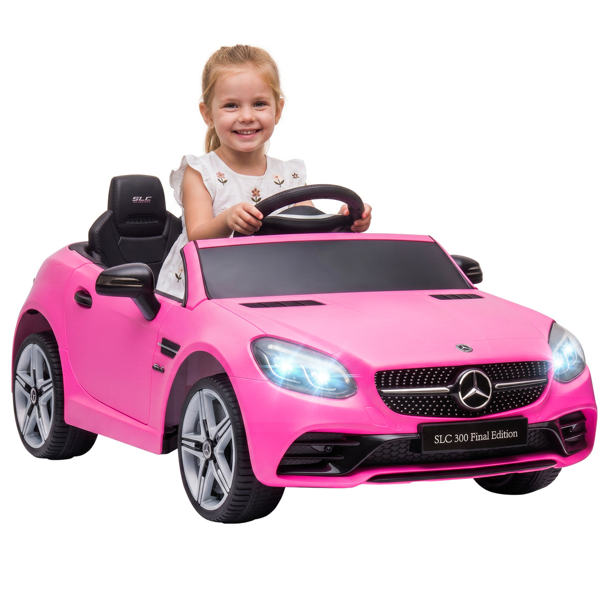 12V Ride On Car with Parent Remote Control Two Motors Music Lights Suspension Wheels for 3-6 Years Pink-Toys & Games > Baby & Toddler Toys > Electric Ride-On Toys > Electric Toy Cars-DECOROLALA