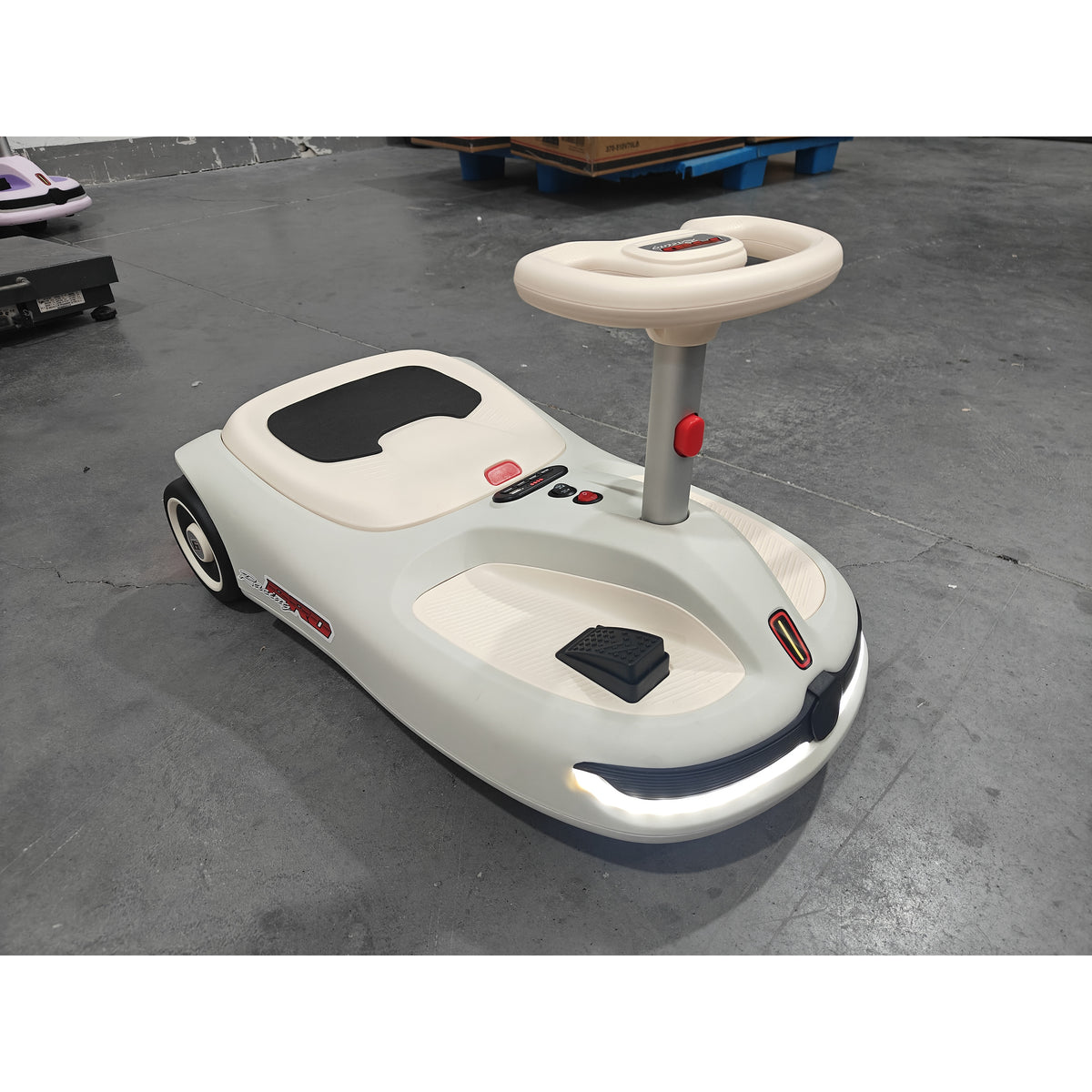 12V Electric Wiggle Car with 2 Speeds, Kids Ride On Car with Pedal, Soft Start, Music, Lights for 3-5 Years, White-Toys & Games > Baby & Toddler Toys > Electric Ride-On Toys > Electric Toy Cars-DECOROLALA