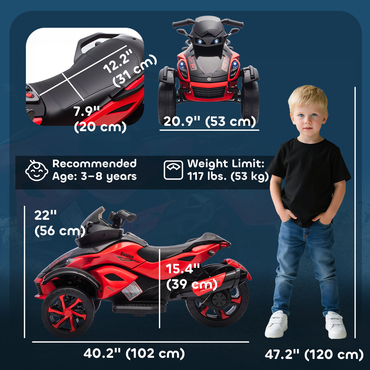 12V Kids ATV with Suspension Wheels, Soft Start, LED Lights, Music, Red-Toys & Games > Baby & Toddler Toys > Electric Ride-On Toys-DECOROLALA