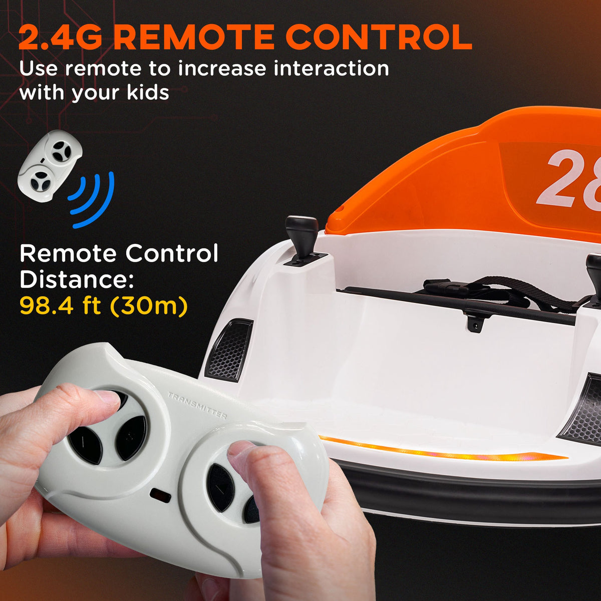 12V Bumper Car for Toddlers, Ride On Car with 360 Degree Remote Control, Lights Music Horn, for 1.5-5 Years-Toys & Games > Baby & Toddler Toys > Electric Ride-On Toys > Electric Toy Cars-DECOROLALA