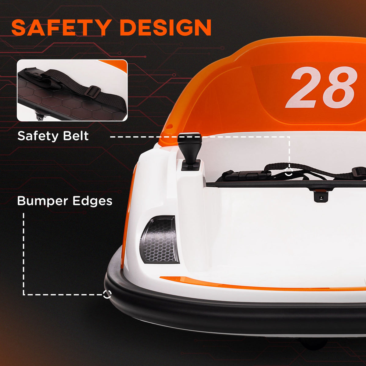 12V Bumper Car for Toddlers, Ride On Car with 360 Degree Remote Control, Lights Music Horn, for 1.5-5 Years-Toys & Games > Baby & Toddler Toys > Electric Ride-On Toys > Electric Toy Cars-DECOROLALA