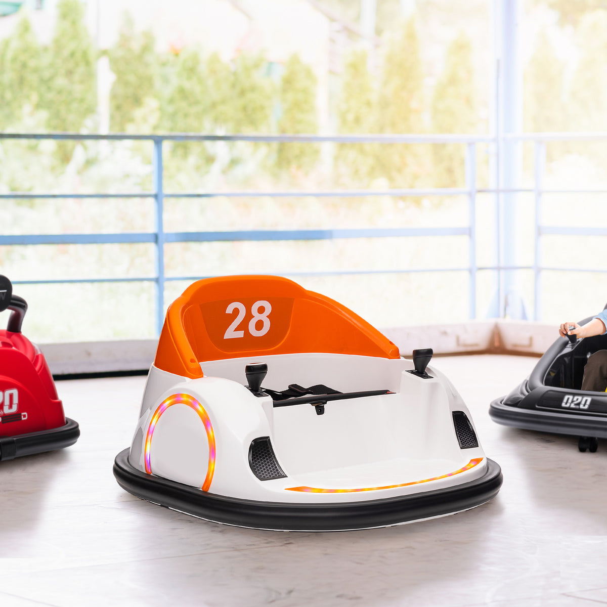 12V Bumper Car for Toddlers, Ride On Car with 360 Degree Remote Control, Lights Music Horn, for 1.5-5 Years-Toys & Games > Baby & Toddler Toys > Electric Ride-On Toys > Electric Toy Cars-DECOROLALA