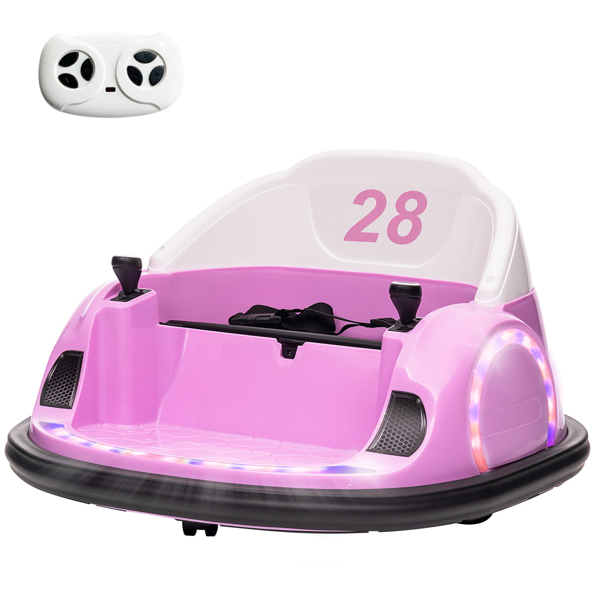 12V Bumper Car for Toddlers, Ride On Car with 360 Degree Remote Control, Lights Music Horn, for 1.5-5 Years-Toys & Games > Baby & Toddler Toys > Electric Ride-On Toys > Electric Toy Cars-DECOROLALA