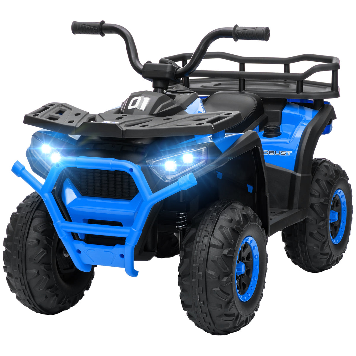 Kids ATV, 12V Battery Powered Electric Ride on Toy w/ Spring Suspension, Storage Basket, High & Low Speed-Toys & Games > Baby & Toddler Toys > Electric Ride-On Toys-DECOROLALA