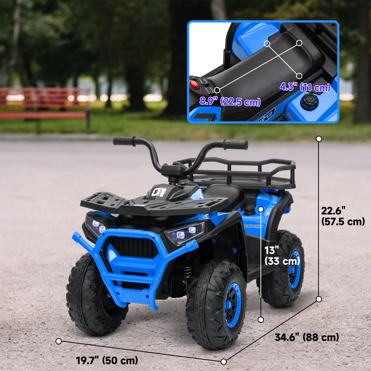 Kids ATV, 12V Battery Powered Electric Ride on Toy w/ Spring Suspension, Storage Basket, High & Low Speed-Toys & Games > Baby & Toddler Toys > Electric Ride-On Toys-DECOROLALA