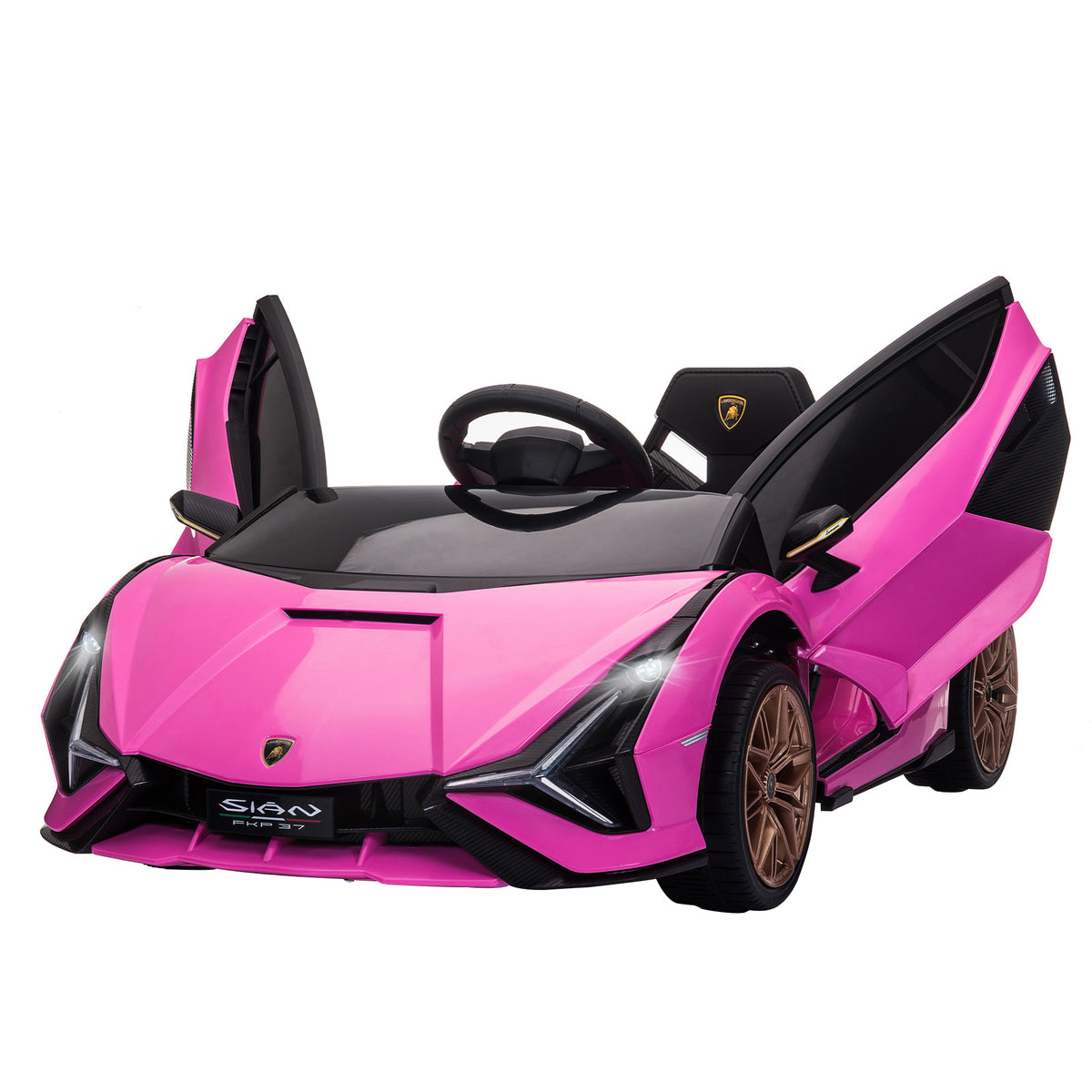 Compatible 12V Battery-powered Kids Electric Ride On Car Toy with Parental Remote Control Music Lights MP3 for 3-5 Years Old Pink-Toys & Games > Baby & Toddler Toys > Electric Ride-On Toys > Electric Toy Cars-DECOROLALA