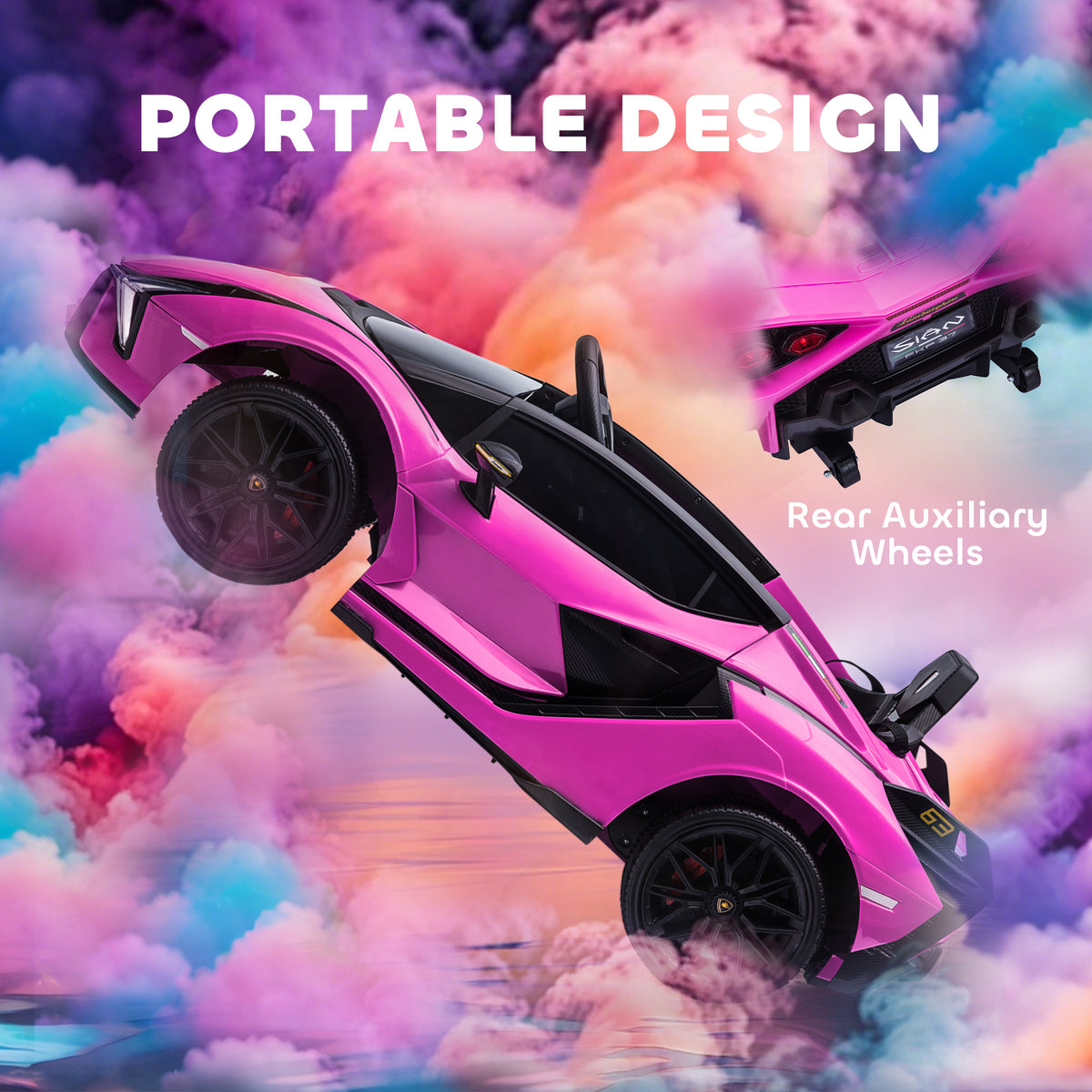 Compatible 12V Battery-powered Kids Electric Ride On Car Toy with Parental Remote Control Music Lights MP3 for 3-5 Years Old Pink-Toys & Games > Baby & Toddler Toys > Electric Ride-On Toys > Electric Toy Cars-DECOROLALA