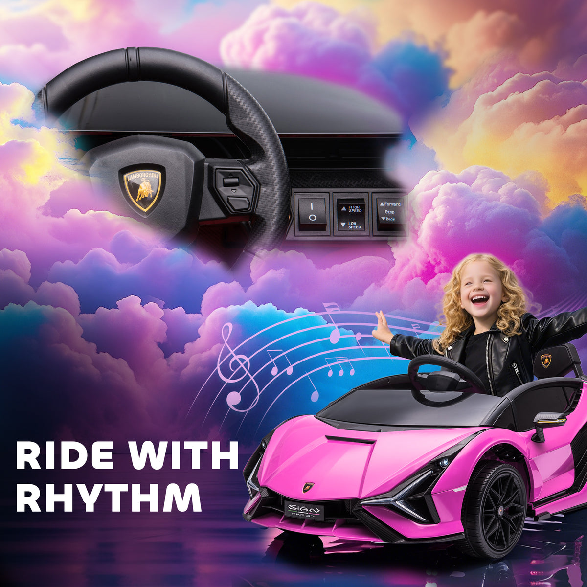 Compatible 12V Battery-powered Kids Electric Ride On Car Toy with Parental Remote Control Music Lights MP3 for 3-5 Years Old Pink-Toys & Games > Baby & Toddler Toys > Electric Ride-On Toys > Electric Toy Cars-DECOROLALA