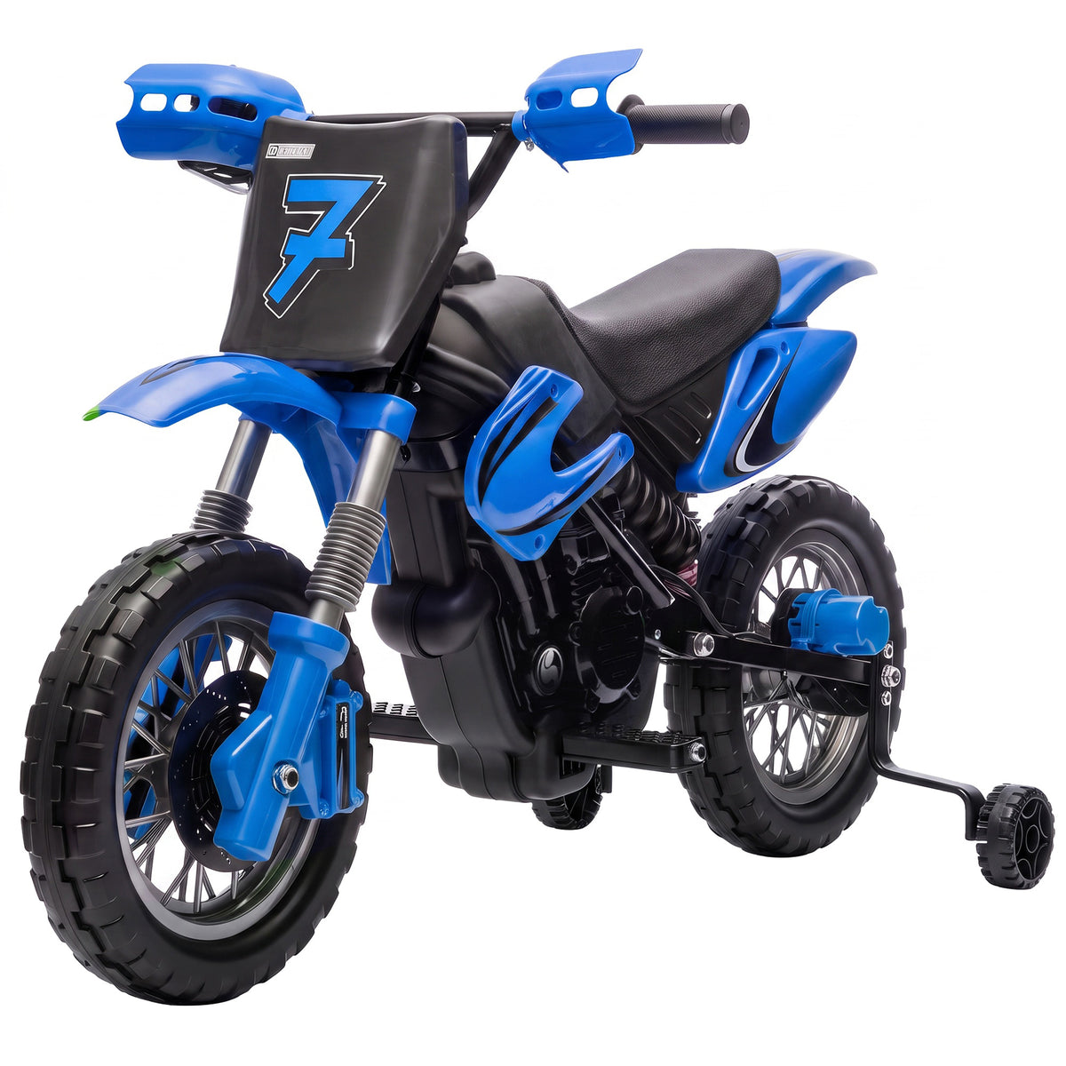 12V Kids Electric Motorcycle, Ride on Motorcycle with Training Wheels, Rear Suspension, Horn for 3-6 Years-Toys & Games > Baby & Toddler Toys > Electric Ride-On Toys > Electric Motorcycles-DECOROLALA