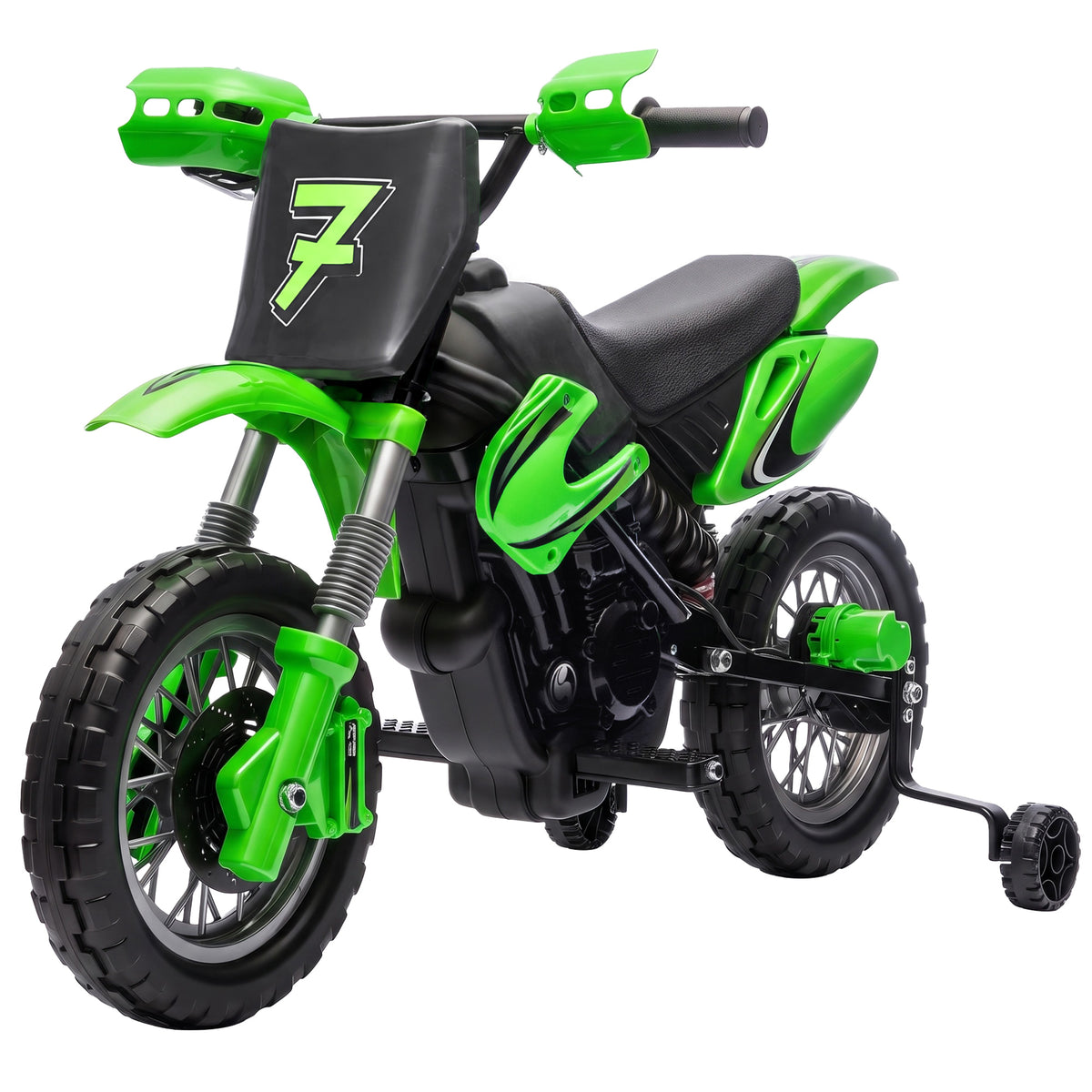 12V Kids Electric Motorcycle, Ride on Motorcycle with Training Wheels, Rear Suspension, Horn for 3-6 Years-Toys & Games > Baby & Toddler Toys > Electric Ride-On Toys > Electric Motorcycles-DECOROLALA