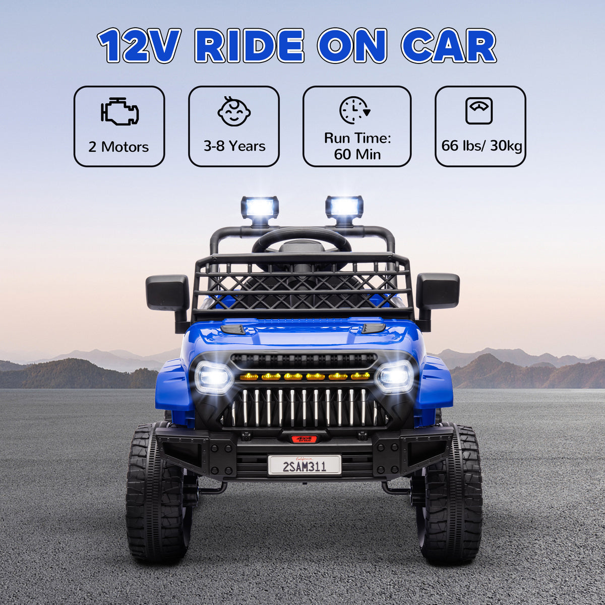 12V Ride on Truck, Electric Car for Kids with Remote Control, Suspension, 3 Speeds, USB Music Headlights-Toys & Games > Baby & Toddler Toys > Electric Ride-On Toys > Electric Toy Cars-DECOROLALA