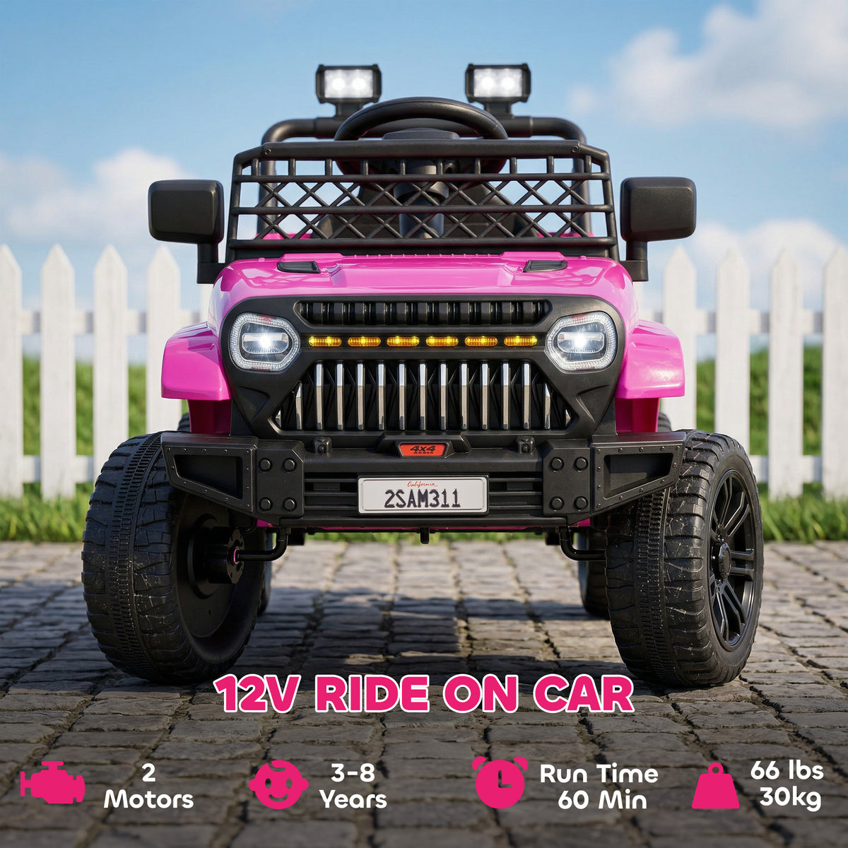 12V Ride on Truck, Electric Car for Kids with Remote Control, Suspension, 3 Speeds, USB Music Headlights-Toys & Games > Baby & Toddler Toys > Electric Ride-On Toys > Electric Toy Cars-DECOROLALA