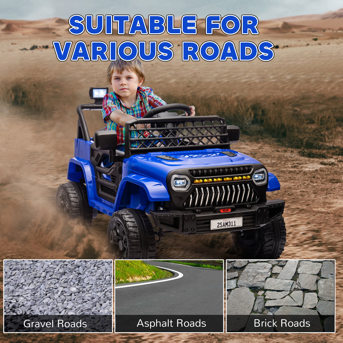 12V Ride on Truck, Electric Car for Kids with Remote Control, Suspension, 3 Speeds, USB Music Headlights-Toys & Games > Baby & Toddler Toys > Electric Ride-On Toys > Electric Toy Cars-DECOROLALA