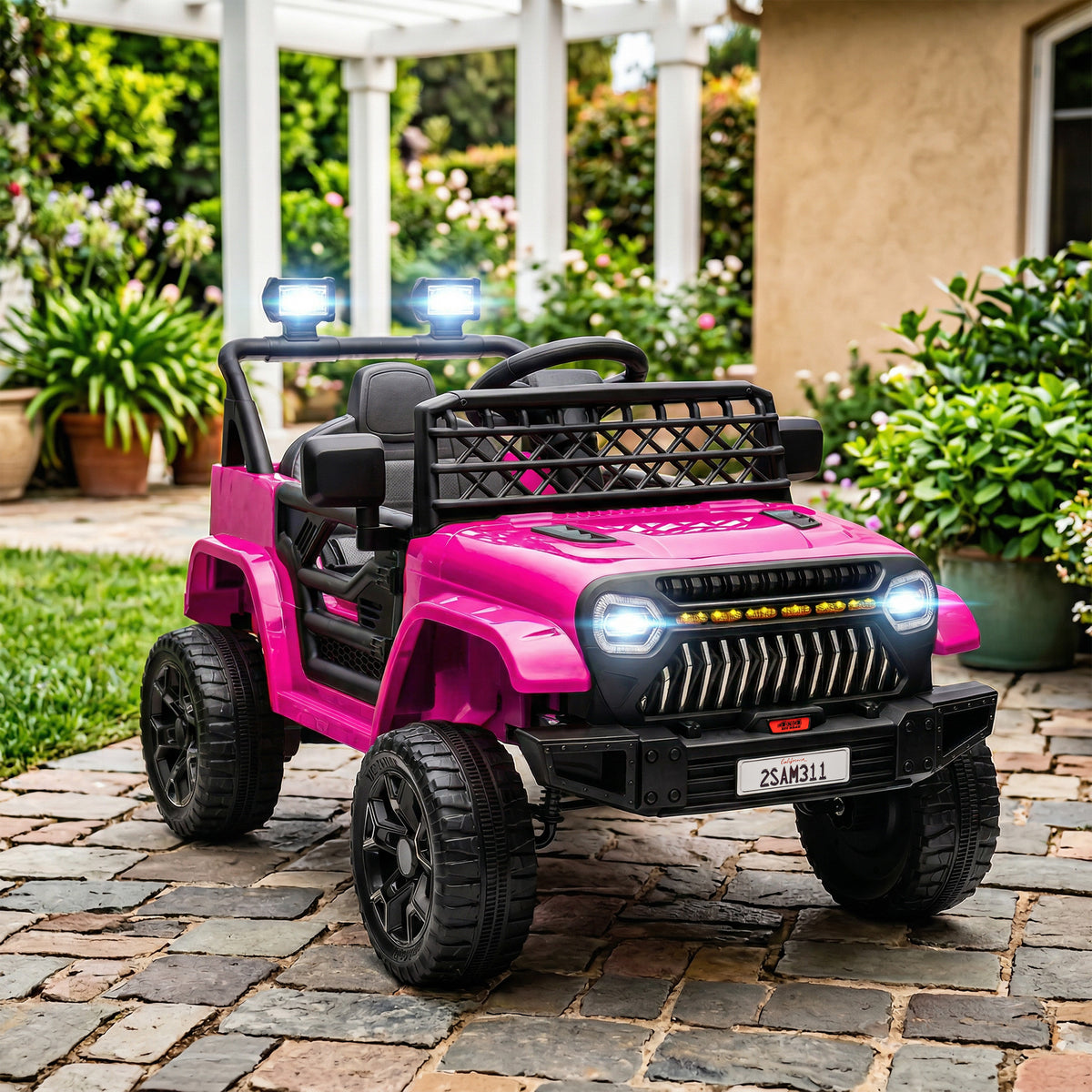 12V Ride on Truck, Electric Car for Kids with Remote Control, Suspension, 3 Speeds, USB Music Headlights-Toys & Games > Baby & Toddler Toys > Electric Ride-On Toys > Electric Toy Cars-DECOROLALA