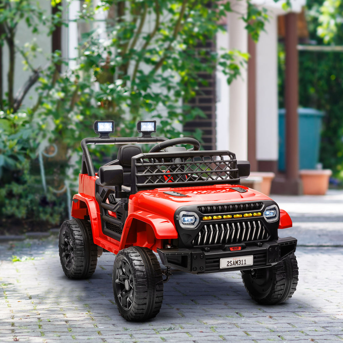 12V Ride on Truck, Electric Car for Kids with Remote Control, Suspension, 3 Speeds, USB Music Headlights-Toys & Games > Baby & Toddler Toys > Electric Ride-On Toys > Electric Toy Cars-DECOROLALA