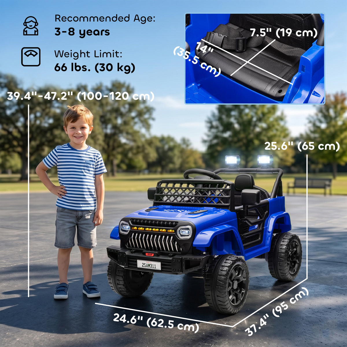 12V Ride on Truck, Electric Car for Kids with Remote Control, Suspension, 3 Speeds, USB Music Headlights-Toys & Games > Baby & Toddler Toys > Electric Ride-On Toys > Electric Toy Cars-DECOROLALA