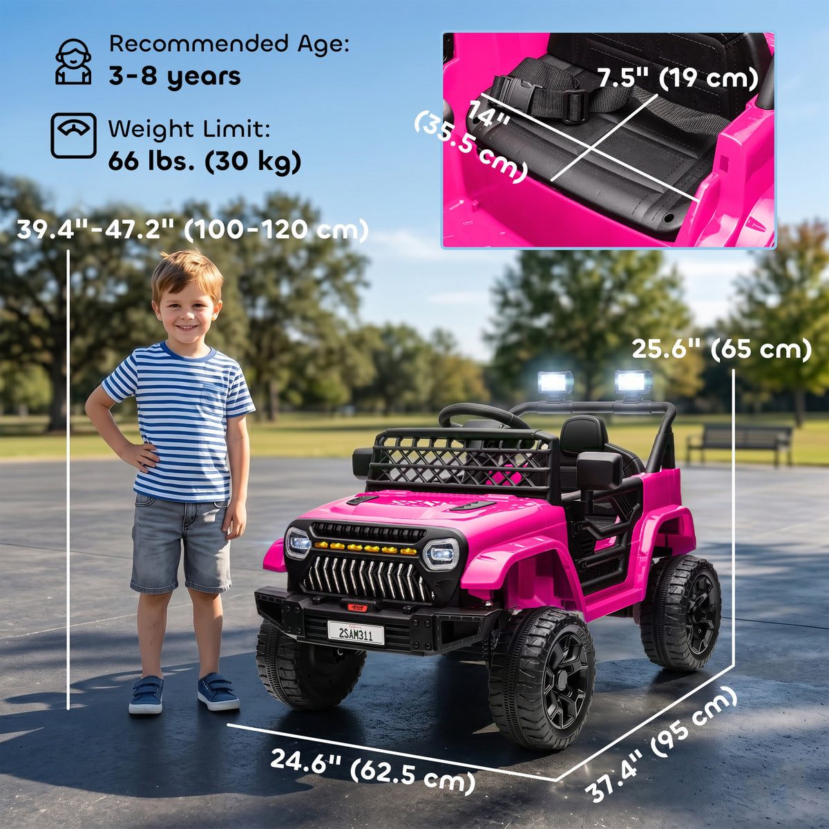 12V Ride on Truck, Electric Car for Kids with Remote Control, Suspension, 3 Speeds, USB Music Headlights-Toys & Games > Baby & Toddler Toys > Electric Ride-On Toys > Electric Toy Cars-DECOROLALA