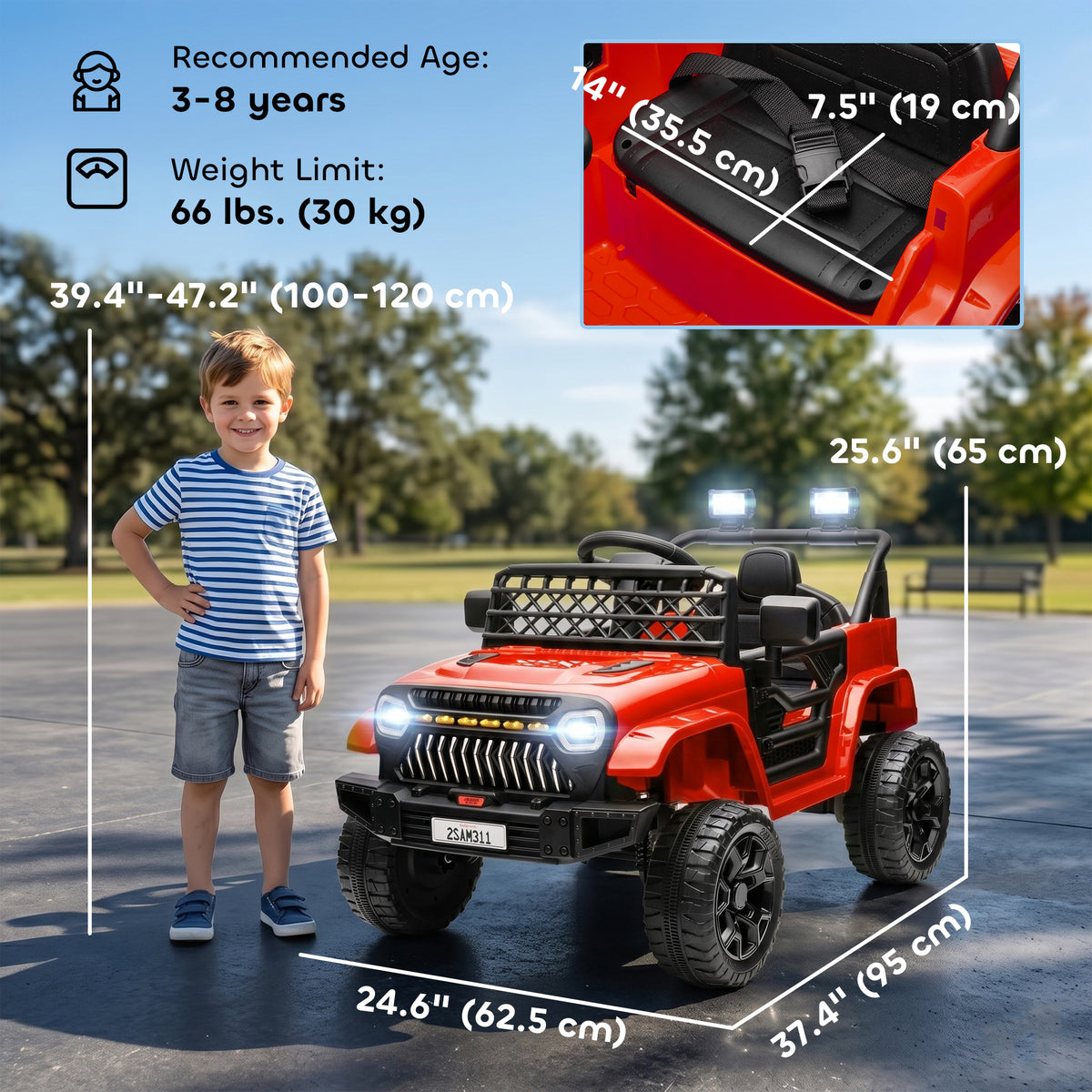 12V Ride on Truck, Electric Car for Kids with Remote Control, Suspension, 3 Speeds, USB Music Headlights-Toys & Games > Baby & Toddler Toys > Electric Ride-On Toys > Electric Toy Cars-DECOROLALA