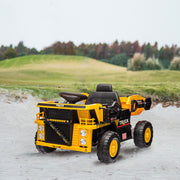 12V Kids Ride On Dump Truck Construction Vehicle w/ Electric Dump Bed, Shovel, Spring Suspension Wheels-Toys & Games > Baby & Toddler Toys > Electric Ride-On Toys > Kids Ride-On Excavators-DECOROLALA
