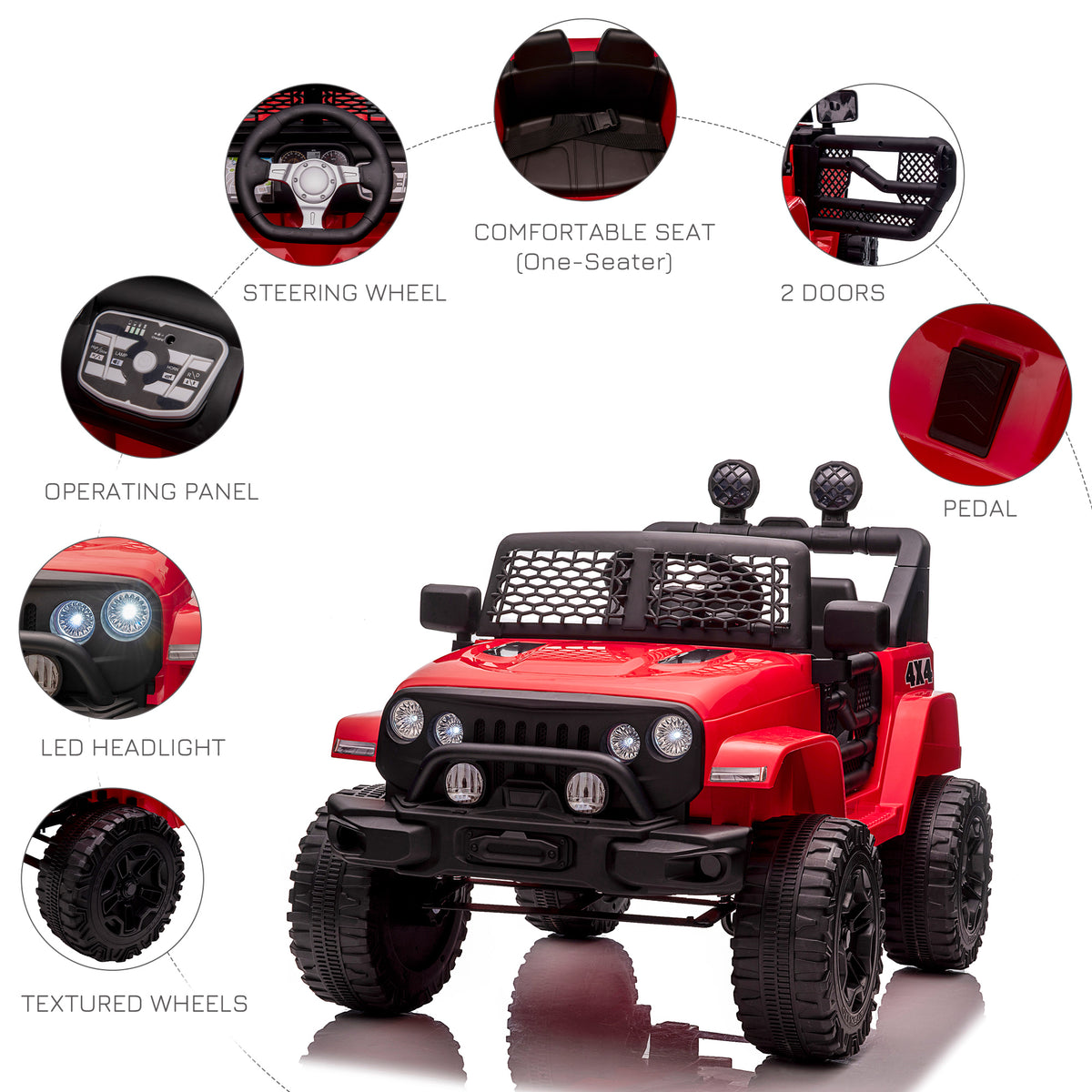 12V Kids Ride-On Off-Road Truck with Remote Control-Toys & Games > Baby & Toddler Toys > Electric Ride-On Toys > Electric Toy Cars-DECOROLALA