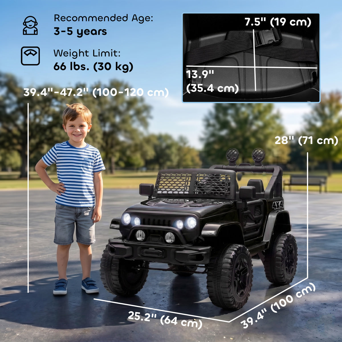 12V Kids Ride-On Off-Road Truck with Remote Control-Toys & Games > Baby & Toddler Toys > Electric Ride-On Toys > Electric Toy Cars-DECOROLALA