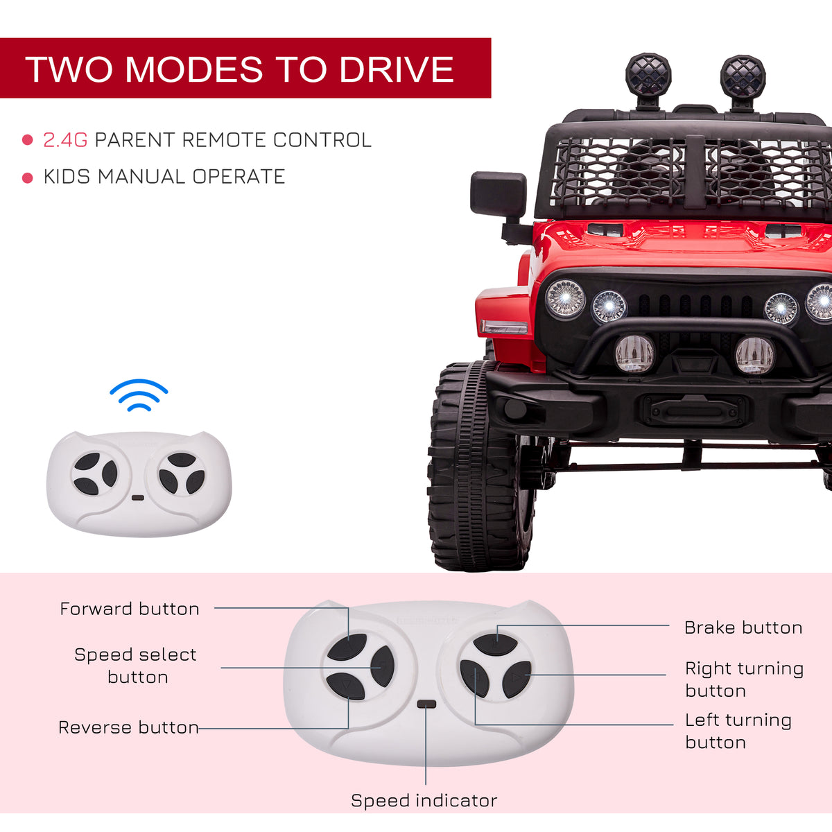 12V Kids Ride-On Off-Road Truck with Remote Control-Toys & Games > Baby & Toddler Toys > Electric Ride-On Toys > Electric Toy Cars-DECOROLALA