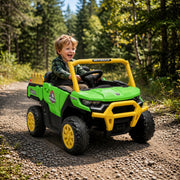 Kids Ride On Tractor, 12V Electric Tractor with Remote Control, Dual Motors, Music, Cargo Bed, Rear Suspension-Toys & Games > Baby & Toddler Toys > Electric Ride-On Toys > Electric Toy Cars-DECOROLALA