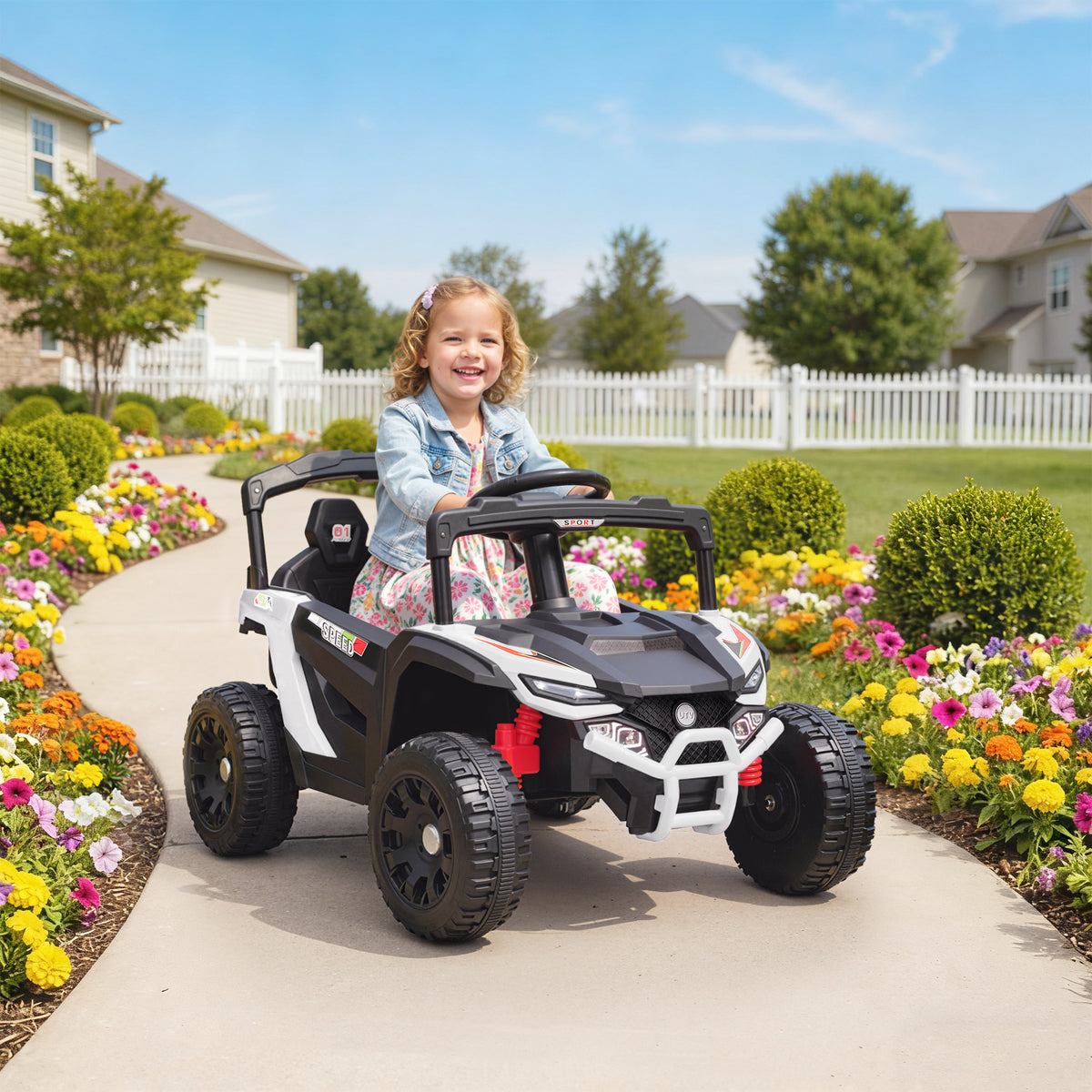 12V Kids Ride On Truck with Dual Motors, Rear Suspension, Remote Control for 3-5 Years Boys Girls-Toys & Games > Baby & Toddler Toys > Electric Ride-On Toys > Electric Toy Cars-DECOROLALA