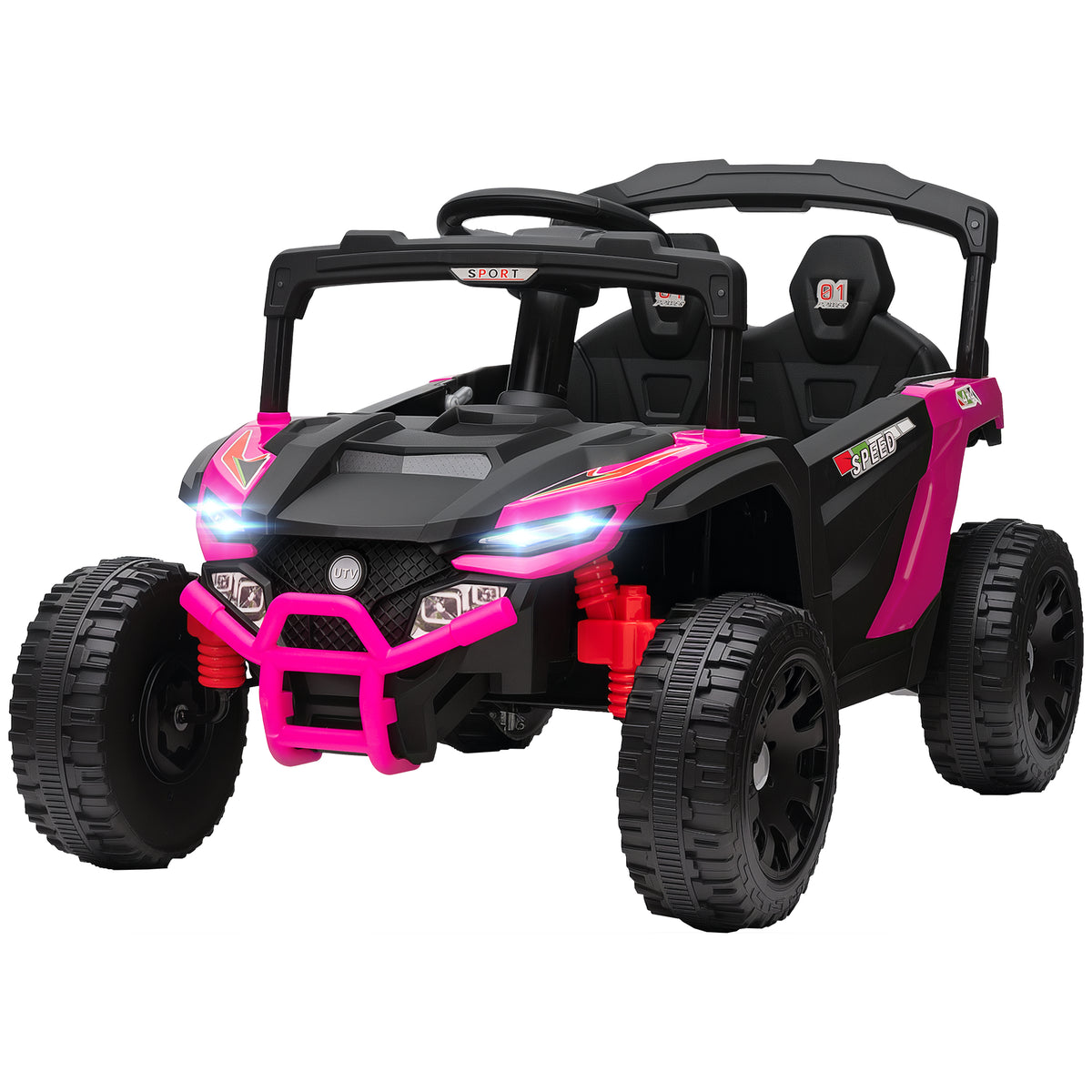 12V Kids Ride On Truck with Dual Motors, Rear Suspension, Remote Control for 3-5 Years Boys Girls-Toys & Games > Baby & Toddler Toys > Electric Ride-On Toys > Electric Toy Cars-DECOROLALA